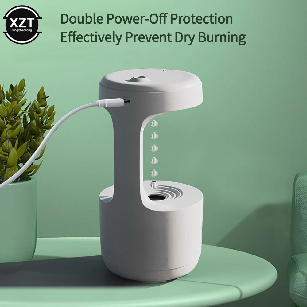 2023 New Anti gravity USB Air Humidifier Ultrasonic Air Purifier with Light 800ML Suspended Water Spray Perfume Aromatherapy