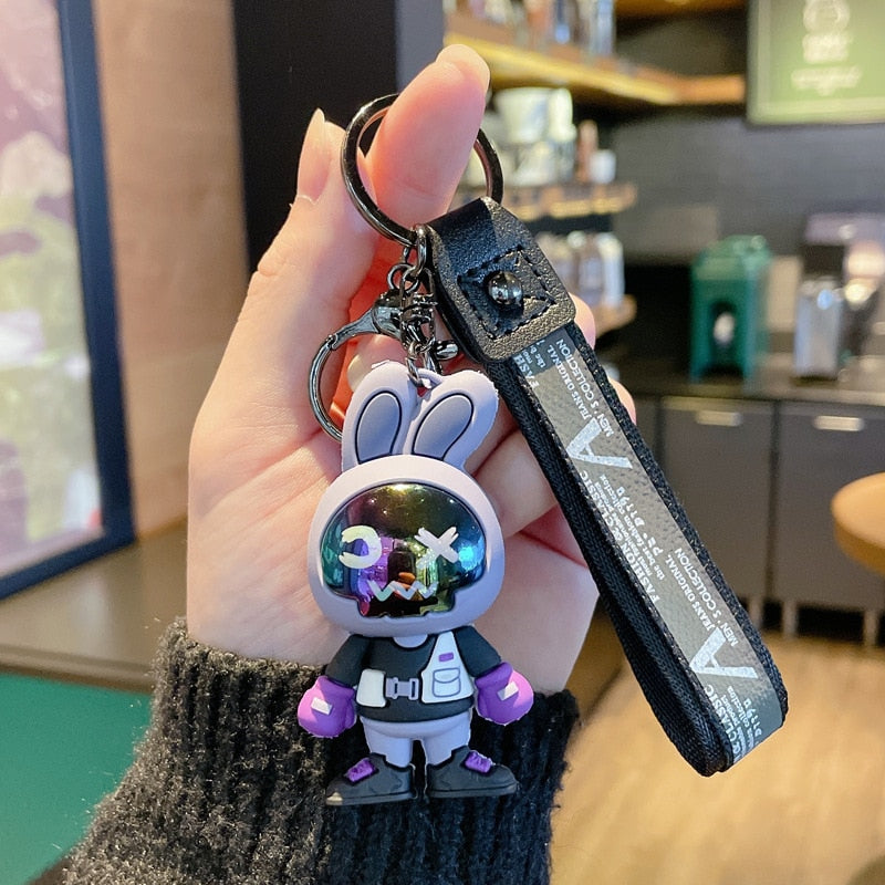 Keychain (Creative Cartoon Rabbit Epoxy Colorful Mask)