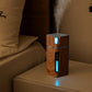 saengQ Electric Humidifier Aroma Oil Diffuser Essential Ultrasonic Wood Grain Air Humidifier USB Mini Mist Maker LED Light